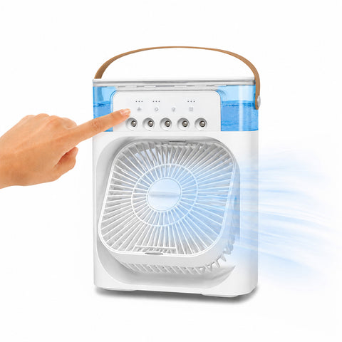 Přenosný dobíjecí USB ventilátor s rozprašovačem, nádržkou 600 ml a lithiovou baterií