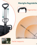 Carrello da Giardino Pieghevole in Acciaio con Freno e Manico Portata 160kg