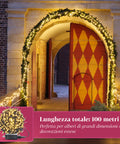 Luci Natale 1000 LED Bianco Caldo – Catena da 100 Metri per Esterni e Interni