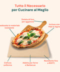 Set Pietra Refrattaria e Pala in Bambù per Pizza Croccante Fatta in Casa