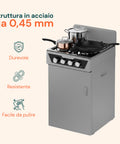 Cucina a Gas 4 Fuochi con Vano Portabombola – Per Interni ed Esterni