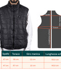 Gilet Termico Nero Unisex L-XXL – 3 Livelli di Temperatura e Ricarica USB