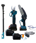 Kit 3 in 1 Potatura con Forbice, Motosega e Asta Telescopica a Batteria 88V