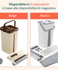 Lavapavimenti Mopo Wash 8L con Bastone Snodabile e Secchio Diviso e 2 Panni