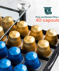 Dispenser Capsule Vetro e Metallo per Caffè Nespresso da 40 Posti Design Moderno