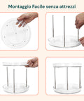 Set 2 Organizer Rotanti 360° Impermeabili 2 Livelli per Cosmetici e Bagno