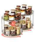 Set 2 Organizer Rotanti 360° Impermeabili 2 Livelli per Cosmetici e Bagno