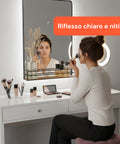 Specchio con Mensola in MDF 40x30 cm – Design Moderno da Parete