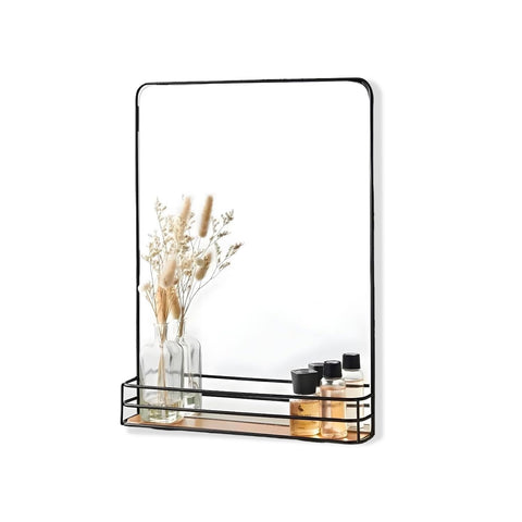 Zrcadlo s policí z MDF 40x30 cm – moderní nástěnný design