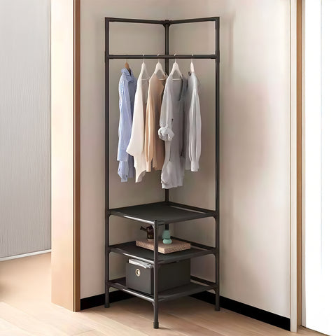Rohový věšák se 3 policemi v moderním designu
