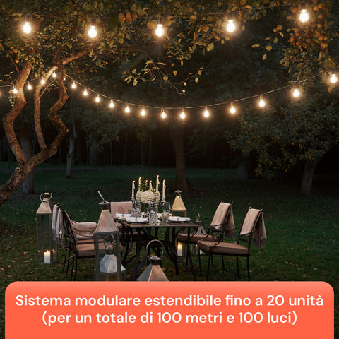 Catena Portalampade 5 Attachi E27 5mt Nera