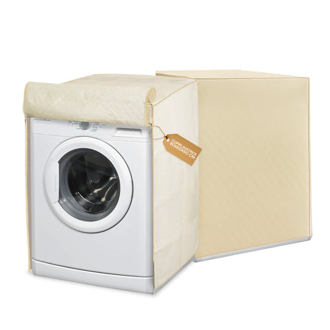 Béžový kryt na pračku s dvojitým zipem odolným proti skvrnám 80x60x60 cm
