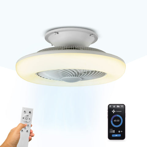 Chytrý stmívatelný stropní ventilátor LED s Wi-Fi, dálkovým ovladačem a aplikací Tuya