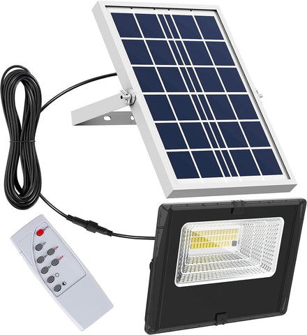 Solární LED reflektor 40W IP66 se soumrakovým senzorem, dálkovým ovladačem a časovačem