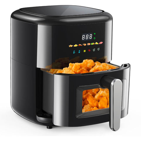 Kompaktní digitální horkovzdušná fritéza 6 l, 1350 W, 8 programů a omyvatelný koš