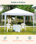 Gazebo solido e pratico installato in giardino, resistente e facile da montare senza attrezzi