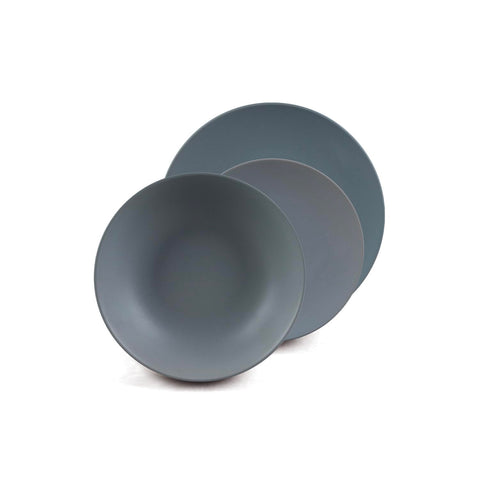 Jídelní servis, 18 kusů, z matně šedého porcelánu