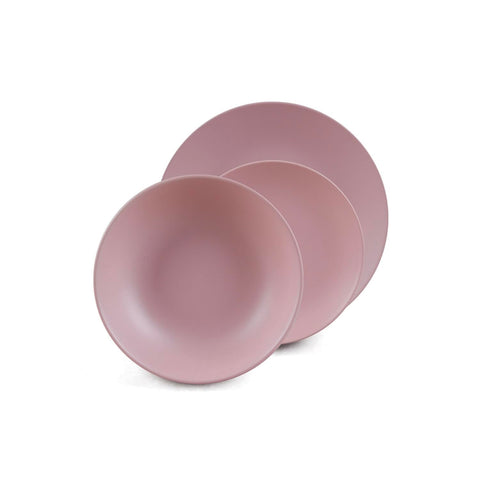 18dílná porcelánová jídelní souprava v matně růžové barvě