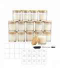 avilia set 15 barattoli in vetro per candele da 170 ml con coperchio in bambu ean 8056819053593