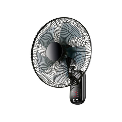 Nástěnný ventilátor s 5 lopatkami, 3 rychlostmi a dálkovým ovládáním, 60 W, černý