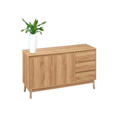 Komoda se 3 zásuvkami v dekoru přírodního dubu 39x76x120cm