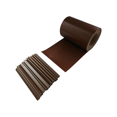 Zástěna pro balkon a zahradu z PVC 19x3500cm hnědá
