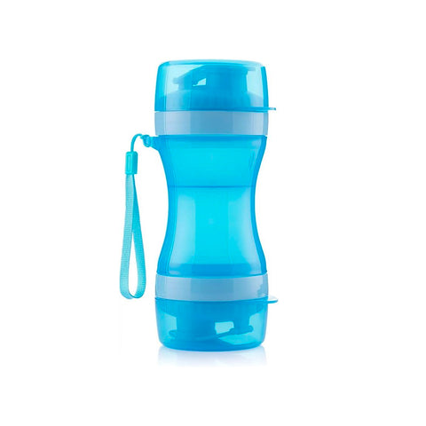 Láhev s dávkovačem vody a krmiva pro domácí mazlíčky 300-200ml