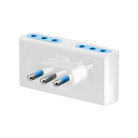 Adaptér se 4 dvojitými zásuvkami 10/16A 2p+T, zástrčka S17 16A, bílý