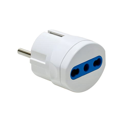 Adaptér Schuko 2p+T s dvojitou zásuvkou 10/16A P30 250V bílý