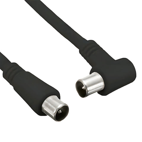 Koaxiální anténní kabel pro TV 3m samec-samec s adaptérem – černý