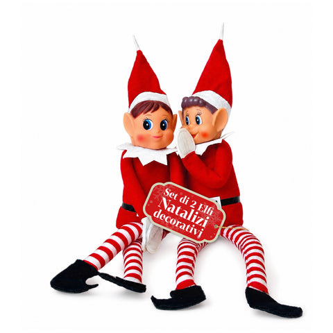saint joy elfi di natale set 2 pezzi flessibili h40 cm 2 fantasie ean 8050043128430