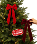 saint joy fiocchi per albero di natale in velluto set 2 bordeaux e rosso ean 8050043127990