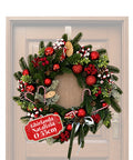 saint joy ghirlanda natalizia a55 cm con pigne e bacche rosse rami modellabili ean 8050043128508