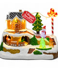 saint joy villaggio natalizio luminoso candy town con trenino in movimento e 8 melodie casetta pan di zenzero led decorazione natale 235 cm ean 8050043127686