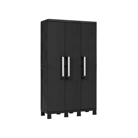 Skříň na úklidové potřeby se 3 dveřmi a 4 nastavitelnými policemi 97x37x173cm