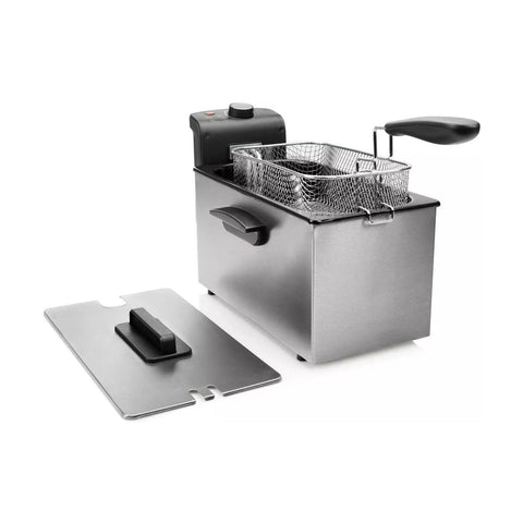 Fritéza 3L z nerezové oceli 2000W s termostatem 130-190°C, stříbrná