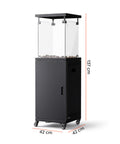 wintem caminetto a gas da esterno con roccia lavica e ruote 12kw ean 8052286432114
