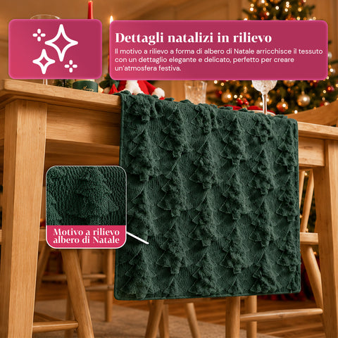 saint joy runner natalizio 33x180 cm con alberi in rilievo rosso o verde ean 8050043128317