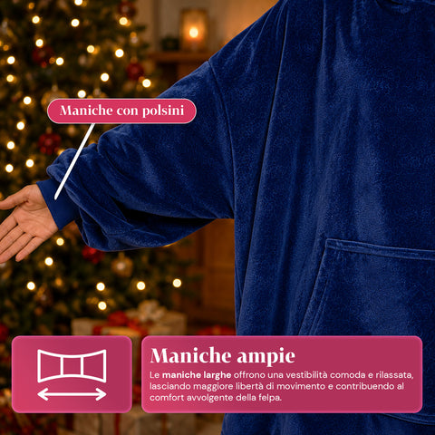 saint joy coperta con maniche e cappuccio felpa coperta oversize 2 colori ean 8050043128386