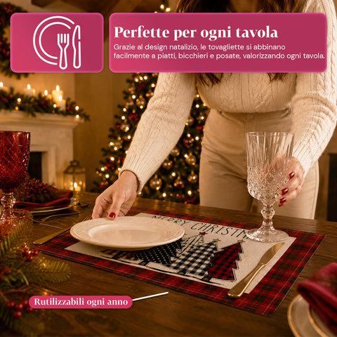 saint joy tovagliette natalizie set 4 pezzi 30x45 cm 2 fantasie ean 8050043128089
