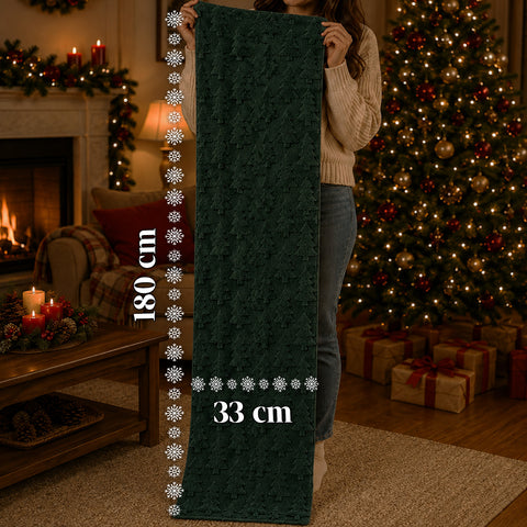 saint joy runner natalizio 33x180 cm con alberi in rilievo rosso o verde ean 8050043128317
