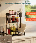 avilia scaffale da cucina 3 livelli in ferro con porta utensili e supporto tagliere ean 8056819053531