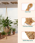 avilia set 2 portavasi in macrame intrecciato a mano con ganci a s ean 8056819053371
