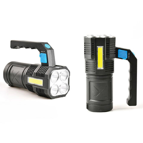 Kempingová svítilna se 4 LED, 180lm, s bočním světlem 150lm, dobíjecí přes USB