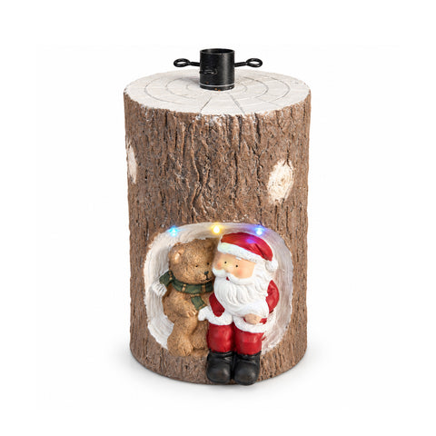 saint joy base albero di natale a tronco con led animati e personaggi 3d per alberi fino a 180 cm copribase in ferro e magnesio con aggancio 4 cm ean 8056819080278