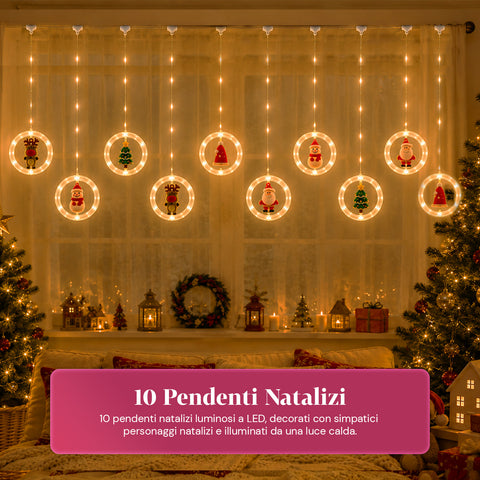 saint joy luci natalizie a batteria 10 pendenti led con decorazioni assortite ean 8050043128232