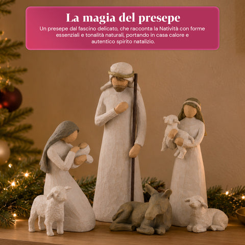 saint joy presepe moderno 6 pezzi in resina effetto intagliato ean 8050043128164
