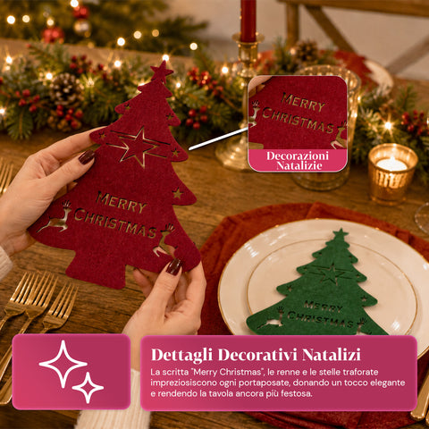 saint joy portaposate natalizi in feltro set 12 pezzi a forma di albero ean 8050043128027