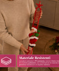 saint joy babbo natale sulla scala animato con musica decorazione h72 cm ean 8050043127938
