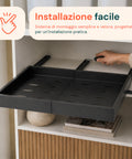 avilia home ripiano estraibile ed espandibile nero 3252 cm in metallo organizzatore scorrevole per mobili e dispensa ean 8052879010811